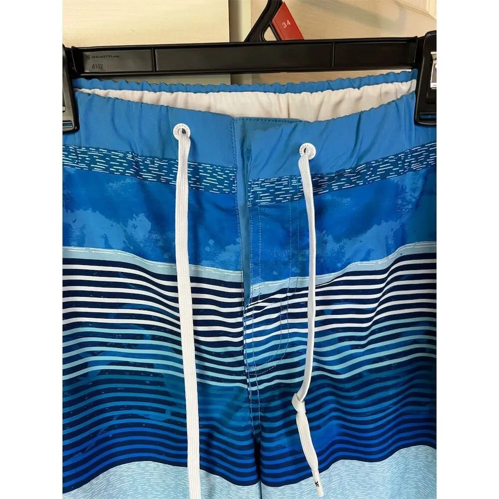 ZeroXposur Men's Glacier Shore Blue Stretch Swim Shorts Size Large